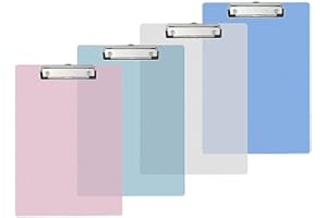 Vordas 4 Pièces Porte-bloc A4 avec Pince, Idéal pour le Travail Quotidien, 4 Couleurs, 315 * 225 mm