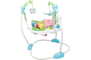 LANTUS Centro Attività Saltella e Gioca Amici della Foresta,Centro Attività per Neonati con Musica e Luci, Seduta Girevole a 360°, Regolabile, Sviluppo Motorio, da 6 Mesi+