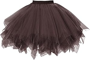 AUYAO Damen Tutu Klassisch Rock, Ballett Tüllrock Petticoat Unterrock Tütü Rock Tutu Röcke Tüll, 50er Vintage Ballet Elastisch Tanzrock Tanzkleid Ballkleid Kurz Retro Party Kostüme Tanzen Fancy Dress