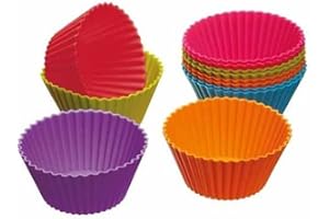 KITCHENCRAFT Kitchen Craft Colourworks Stampini in silicone per tortine, confezione da 12