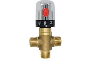 ROOWARMER Mitigeur thermostatique solaire pour robinet de douche en laiton et cuivre