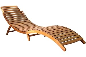 vidaXL Chaise Longue Jardin Chaise Longue de Terrasse Chaise Longue de Patio Extérieur Résistant aux Intempéries Marron Bois d'Acacia Solide