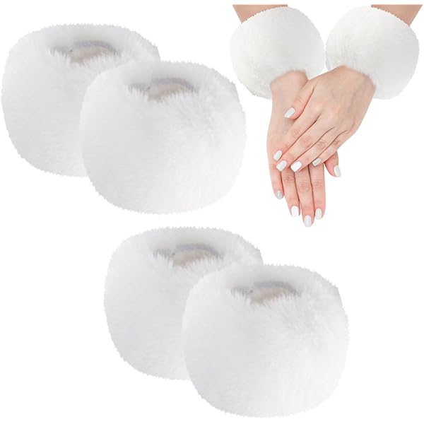 QIBZI Beenwarmers voor dames, beenringen, pluche manchetten, bontwarmers voor dames, winterlaarzen van lange vacht (bruin, 40 cm