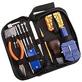 164 pcs Uhr-Reparatur-Satz, Berufsuhr-Frühlings-Stab-Werkzeug-Satz, Uhrenarmband-Verbindungsstift-Werkzeug-Satz, rückseitiger Fall-Öffner-Schraubenschlüssel, mit Nylontragetasche