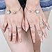 FANMURAN 6 Pcs Fine Turquoise Arrow Moon Statement Midi Rings Set Women Jewelry