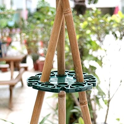 KINGLAKE 5 pcs Bambou Wig-wam support caches de tuteurs de jardin Cane Grips pour plantes grimpantes Peas grains Structure de support (Vert)