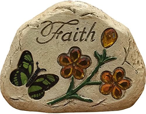 Butterfly Jewelled Message Stone "Faith"