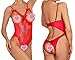 Produktbild Erotic Underwear Frauen Sexy Teddy Dessous One Piece Lace Babydoll Body Nachthemd Plus Size S-3XL,red,XXL