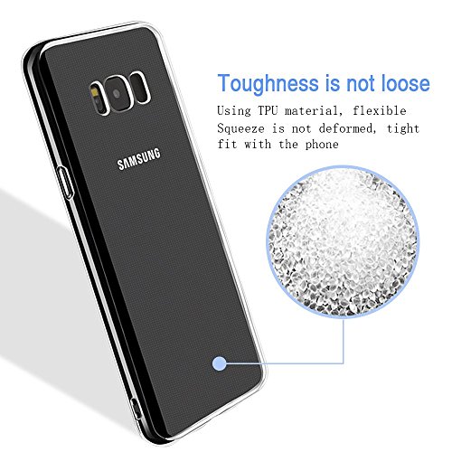 Samsung Galaxy S8 Hülle,Yica [Liquid Crystal] Galaxy s8 Hülle Tasche Schutzhülle Case Cover Transparent Klare Weiche TPU Silikon Gel Schutzhülle Bumper Löschen Back für Samsung Galaxy S8 - 3