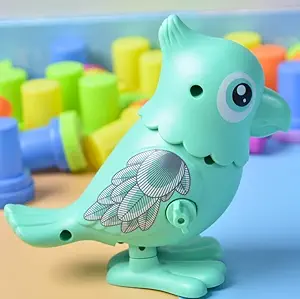 SQUICKLE Wind Up Parrot Toy for Kids , Jumping Toy for Girls & Boys , Key Operated Wind Up Jumping Parrot Toy (Multicolour)