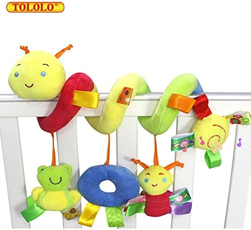 TOLOLO Baby Spiral Cot Activity Hanging Sound Rattles Toy for Cot, Car Seat, Pushchair - Insect