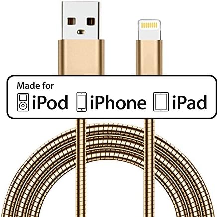 iPhone Lightning Cable, CLKJ 3ft / 1m Durable Micro Fast Charging USB Data Cable for iPhone 7/7 Plus/6/6s/6s plus, 5c/5s/5/SE, iPad Mini/Air, iPod Nano/Touch - Gold
