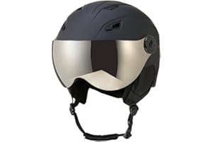 F Fityle Casque de Ski avec visière intégrée, Ajustement réglable, Casque de Ski Respirant, résistant aux Chocs, Casque de Sport de Neige, Casque de Snowboard