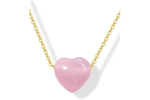 CrystalTears Crystal Heart Necklace for Women Girls Healing Crystal Gemstone Heart Pendant With Gold Chain Reiki Quartz Crystal Stone Necklace Jewellry Mothers Day Gifts for Mum Women Christmas