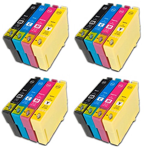 Prestige Cartridge T0615 Pack de 16 XL Cartouches d'encre compatible avec Imprimante Epson Stylus Séries, Noir/Cyan/Magenta/Jaune