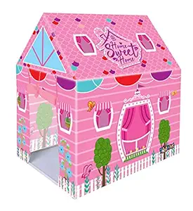 Toyshine Home Sweet Home Theme Tent House, Play Tent for Kids, Pretend Playhouse, Made in India, Pink