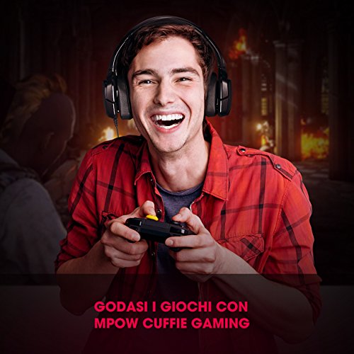 Cuffie Gaming Stereo Mpow 3.5mm Multi-Platform, Cuffie da Gioco Controllo Microfono / Altoparlante In-Cavo, Paraorecchie Proteici Morbidi, con Spina Audio e Spina USB, per PC, Tablet, Laptop, iPad, Smartphone, Xbox One