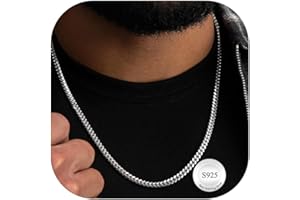 Suplight Argent 925 Sterling Chaine pour Homme, Largeur 3MM/5MM - Taille 36-71cm, Chaîne Collier Maille Cubaine Pendentif pour père argent