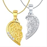Sukkhi I Love You Gold And Rhodium Plated 2 In 1 Valentine Broken Heart Pendant With Chain for Women RS.299 (85.00% Off) - Amazon