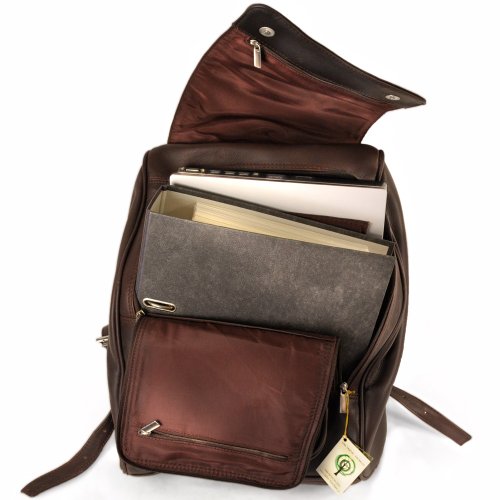 Großer Lederrucksack Größe L / Laptop Rucksack bis 15,6 Zoll, für Damen und Herren, Braun, Jahn-Tasche 711 - 5
