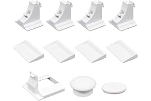 PRIMUZ Sécurité Placard Bébé, 4 Serrures + 1 Clés Securite Placard Enfant Bloc Porte Securite Bebe Bloque Porte Bébé Bloc Tiroir Securite Bebe Bloque Tiroir Securite Enfant Magnétique Cabinet de Sécurité