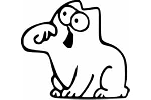 tradercat Adesivo per auto Simons Cat – 11 cm x 11 cm – Adesivo per tutte le superfici – Finestre, Specchietto laterale, lunotto, cofano, veicolo – con istruzioni (nero)