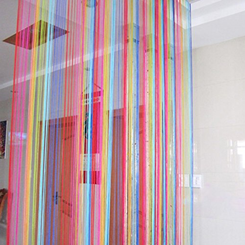 Moresave Dekorative Fadenvorhang Tür Fenster Raumteiler Gardine Schals in 6 Farbe, 200 x 100 - 2