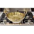 Taluka Heavy Weight Pure Brass Kadai for Cooking 1.25L/1250 ML Teflon Free Non Stick Handcrafted Kadhai (9.5x9.5x2.5 Inches)