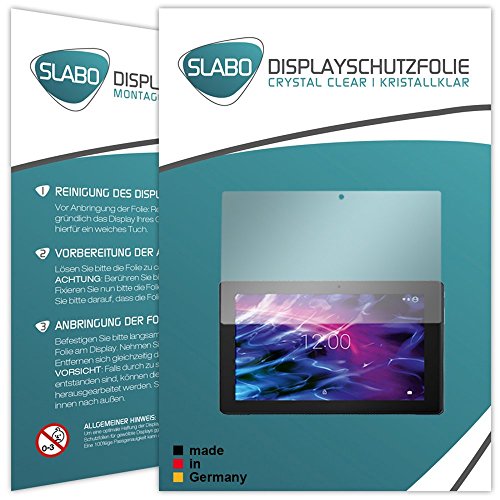 2 x Slabo Displayschutzfolie Medion Lifetab P10356 (MD 99632) Displayschutz Schutzfolie Folie „Crystal Clear“ unsichtbar MADE IN GERMANY - 2