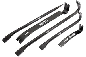 Draper 180mm to 450 mm 5 Piece Wrecking Bar Set | Crowbar Hand Tool |Heavy-Duty Pallet Buster | High Grade Steel Pry Bar | Aligning Bar | 26123