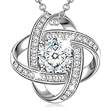 Alex perry Femme Collier Pendentif Argent Sterling 925 Zircone Cubique Plaqué Argent Cadeau Noël Bijoux pour l'Aniversaire Mariage Saint Valentin Copines Filles Petite Amie Mère
