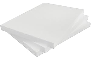 MCE-Commerce Lot de 3 plaques de polystyrène rectangulaires 210 x 297 x 20 mm pour Le Bricolage, Le modélisme, Les projets créatifs, Blanc, A4 21x29,7x2 cm
