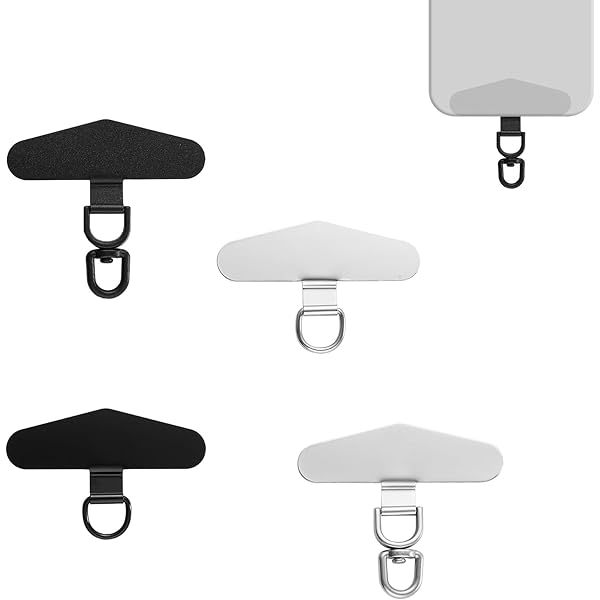 Clips Pour Lanière Téléphone - Lot De 5 Avec Boucles Métal Blanc Et Or