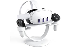 GEEMEE Soporte de Auriculares VR para Oculus Meta Quest 3/ Quest 2,estación de Montaje de Pantalla para Auriculares y Controladores táctiles,Soporte de Pantalla Estación de Montaje