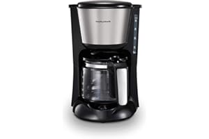 Morphy Richards 162751EE - Cafetera de filtro con jarra de cristal, acero inoxidable/cepillado