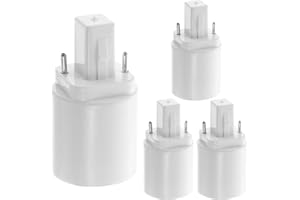 Housoutil Adaptador De Portalámparas G24D a E27 De 2 Pines Profesional 4 Unidades Base De Conversión Para Bombillas Led Halógenas Y Filamento Fácil Instalación Para Iluminación Interior