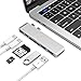 Produktbild USB Typ C Hub 6 in 1 Multiport Adapter für 2016/2017 MacBook Pro 13 "und 15" mit Thunderbolt 3, Auswaur USB-C zu 2-Ports Typ C Ladeanschluss, SD + MicroSD Kartenleser und 2-Port USB 3.0 (Silber)