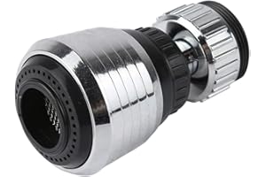 KAXIMON Adaptateur de robinet pour évier de cuisine, tête de pulvérisation pivotante à 360° pour robinet de 21,5 mm et 24 mm, aérateur de robinet double mode équipé d'un adaptateur irrégulier