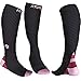 Produktbild Atlas Kompressionsstrümpfe für Herren & Damen Kompressionssocken - Ideal für Sport, Laufen, Radfahren, Flug, Krankenschwestern - Abgestufte Kompression, ganztägiger Komfort (L/XL, Schwarz & Rosa)