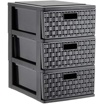 Hochwertiger Geflechtschrank mit vier Schubladen 39 x 39 x 82,5 cm
