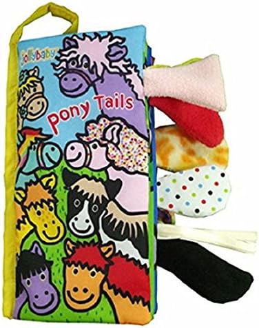 Vennisa Baby Infants Animal Tails Nontoxic Fabric Soft Cloth Book Baby's Early Handmade Early Educational Development Toys Education Books (pony tails)