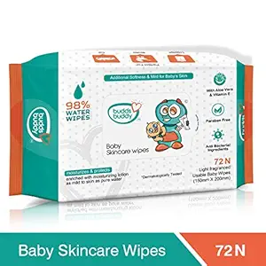 BuddsBuddy Baby Skin Care Wet Wipes 72Pcs + Mosquito Repellent Body Spray