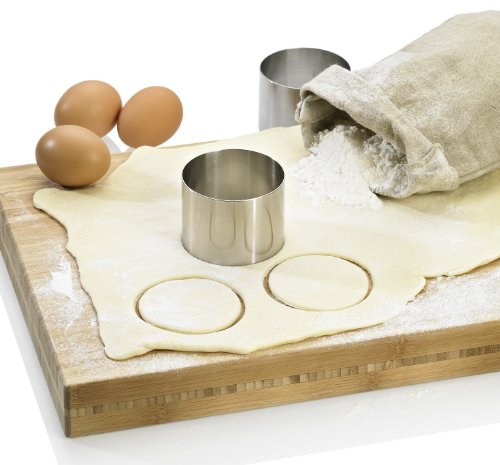 Lurch 220285 Speiseringe Edelstahl Set 8-teilig: 6 Ringe Durchmesser 7,5 cm x H 5,5 cm, 1 Stampfer, 1 Tablett - 4