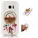Produktbild Galaxy S7 Edge Handyhülle, Samsung S7 Edge Flüssigkeit Hülle, Edaroo Schöne Elegant Traumfänger Feder Bunt Malerei Glänzend Glitzer Flowing Liquid Fließen Liebe Herzen Flüssig Flüssigkeit Treibsand Entwurf Silikonhülle für Galaxy S7 Edge, Ultradünn Flexible Durchsichtig Transparente TPU Silikon Schutzhülle Handytasche Etui Case Cover mit Motiv für Samsung Galaxy S7 Edge - Gold
