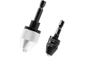 Fongmore 2 pezzi di gambo esagonale 1/4 di pollice senza chiave trapano mandrino cambio rapido convertitore estensione cacciavite adattatore trapano strumento 0,3-6,5 mm 0,3-3,6 mm