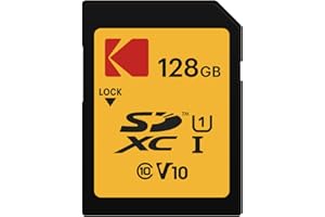 KODAK Carte SD 128 Go UHS-I U1 V10 SDHC/XC - Vitesse de Lecture 85MB/s Max - Vitesse d'Écriture 25MB/s Max - Stockage de Vidéos Full HD et de Photos Haute Définition - SD Card