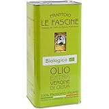 Le Fascine Olio Extravergine d'Oliva Provenzale Biologico 100% Italiano Prodotto da mono cultivar Provenzale (Latta da 5 Litr