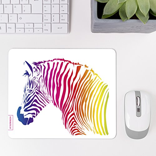 Wandkings Mousepad / Mauspad mit Motiv „Buntes Zebra“ – ideales Geschenk zum Geburtstag, Weihnachten u.v.m. - 3