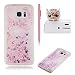 Produktbild für Samsung Galaxy S7 Edge Hülle,SKYXD Glitzer Flüssig Wasser Kreativ Design Weiche Silikon Gel Gummi [Nicht Hard Case] Brillianter Leichtes Glatt Schutzhülle mit [Handyanhänger + Eingabestifte] Handy Tasche Hülle Etui für Samsung Galaxy S7 Edge Soft Shine Bling Glitter Liquid Water Folie Case Back Cover With Touch Pen Dust Plug - Pink Treibsand Herz Sparkle
