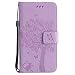 Produktbild Leder Hülle für Xiaomi Mi 5,Brieftasche Hülle für Xiaomi MI5,Xiaomi MI 5 Hülle Flip Case Wallet,Fanryn Retro Elegant Butterfly Schmetterling Baum Katze Muster Prägung PU Leder Ledercase Schutzhülle Handy Lanyard Strap Flip Tasche Wallet Case Cover Schutzhülle Etui Tasche Handytasche Hülle Standfunktion mit Kartenfächer Silikon Rückseite Cover für Xiaomi MI 5 - Helles Lila